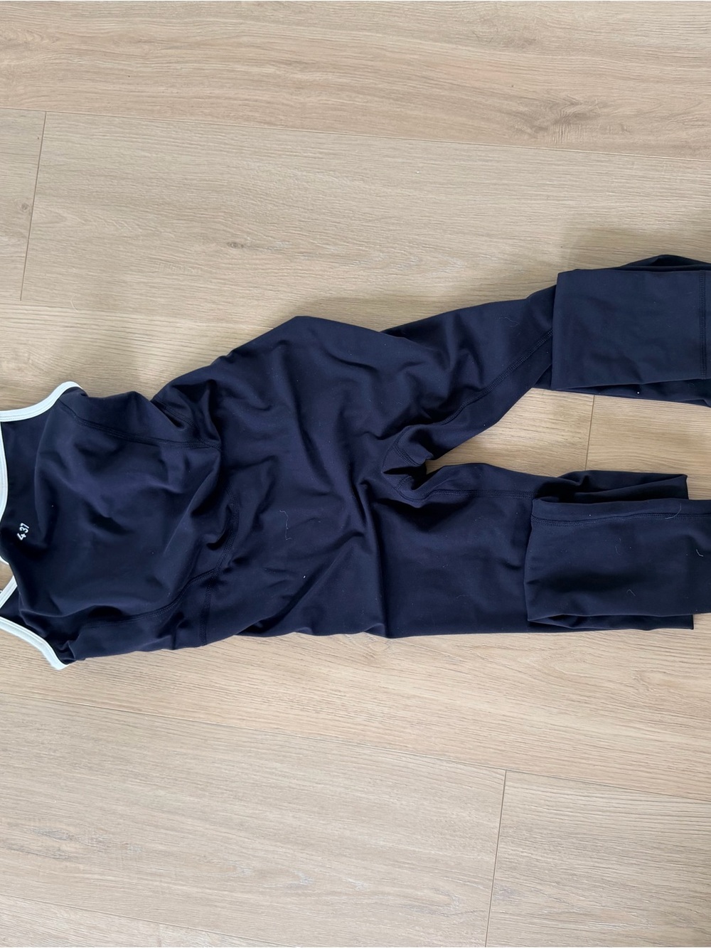 Women's Black Slim-Fit Jumpsuit with Contrast Trim - Picture 3 of 4